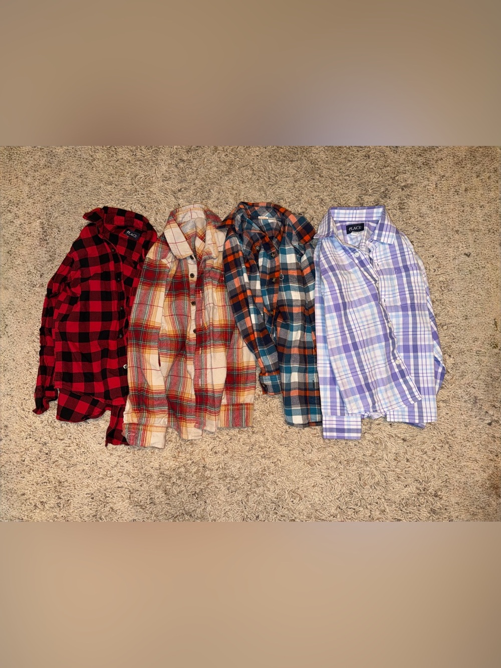 Lot of 4 boys button down collared dress shirts all long sleeve